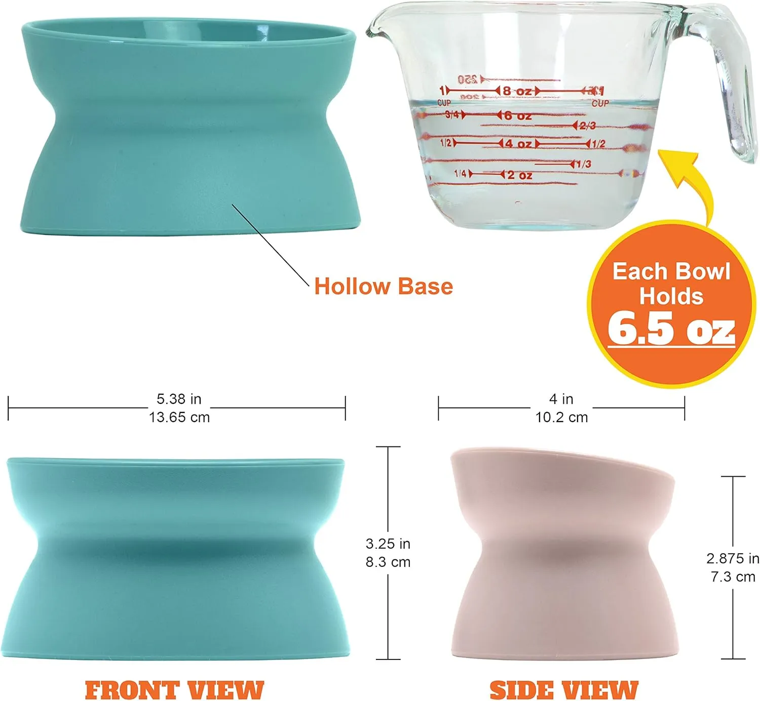 Kitty City Raised Cat Bowls, Small Bowl 2pk (Pastel)