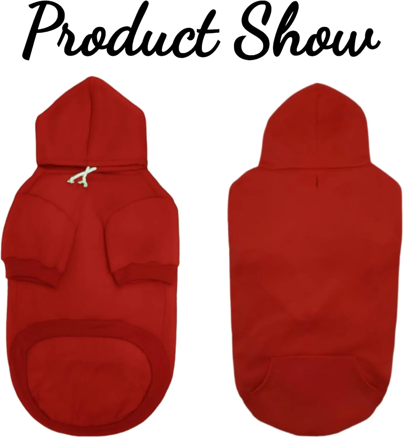 Large Dog Hoodie Sweater with Leash Hole and Pocket, Fleece Lined Hooded Large Dog Sweatshirt, Soft Warm Winter Clothes for Medium Large Dogs & Cats (Red Dog Hoodie, 3XL)