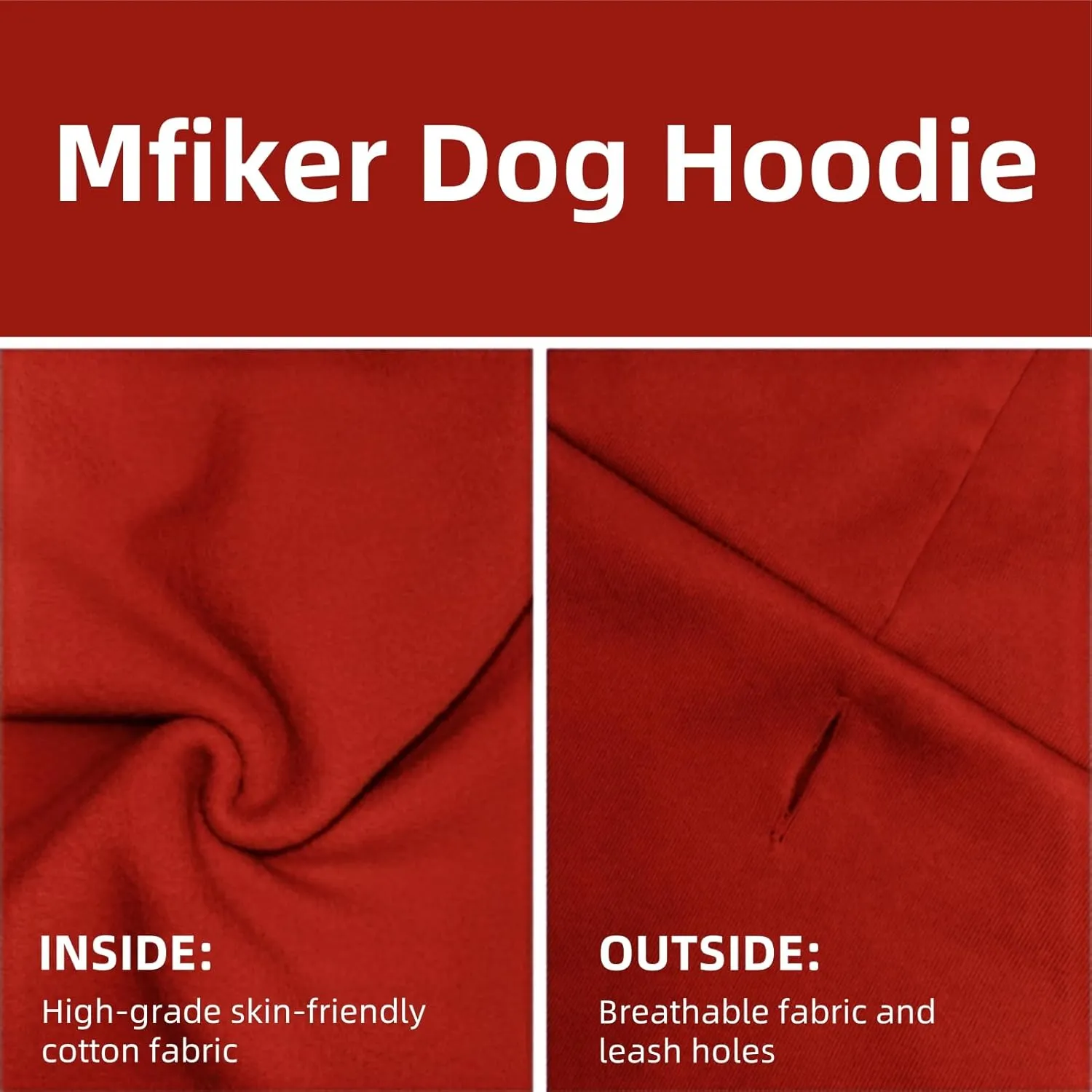 Large Dog Hoodie Sweater with Leash Hole and Pocket, Fleece Lined Hooded Large Dog Sweatshirt, Soft Warm Winter Clothes for Medium Large Dogs & Cats (Red Dog Hoodie, 3XL)