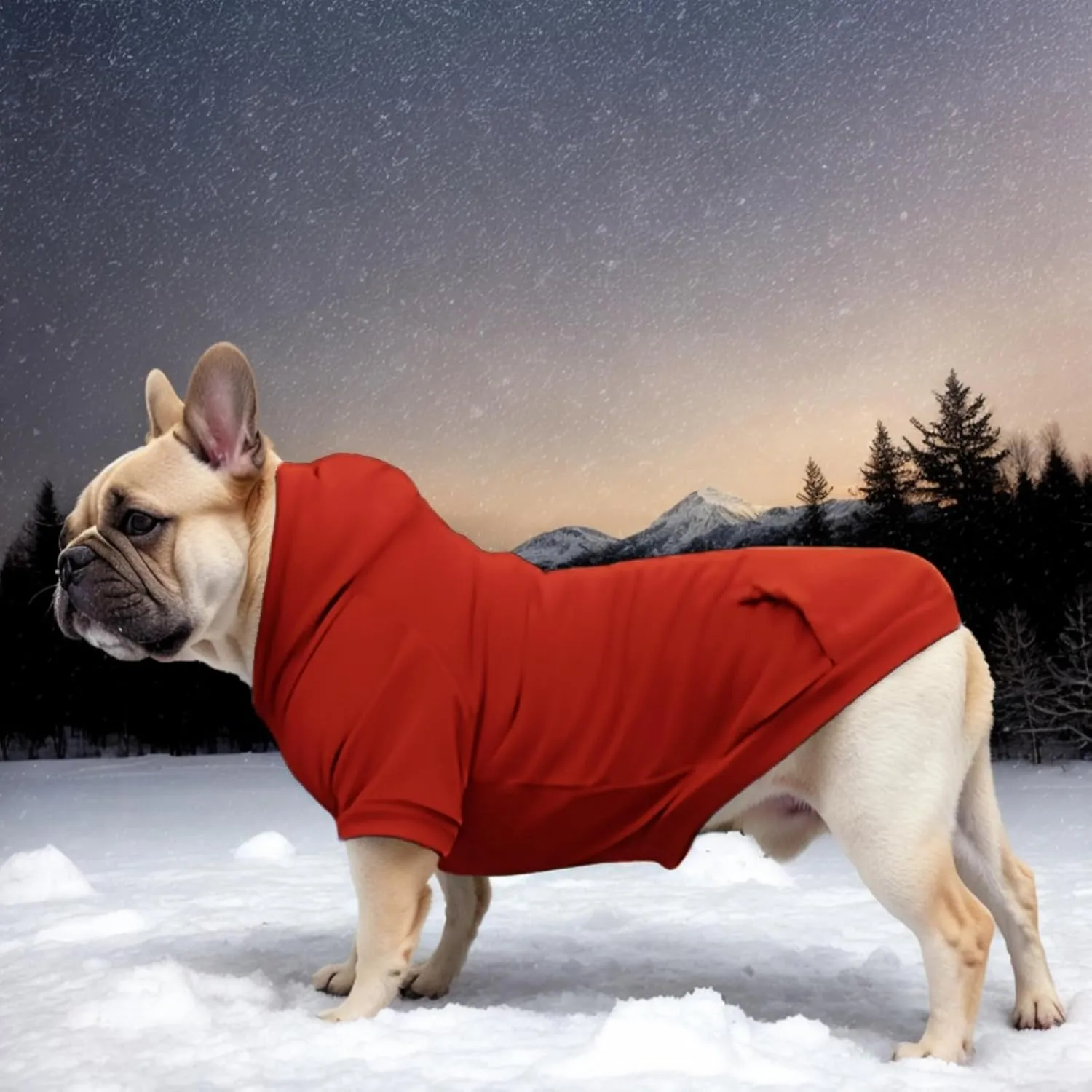 Large Dog Hoodie Sweater with Leash Hole and Pocket, Fleece Lined Hooded Large Dog Sweatshirt, Soft Warm Winter Clothes for Medium Large Dogs & Cats (Red Dog Hoodie, 3XL)