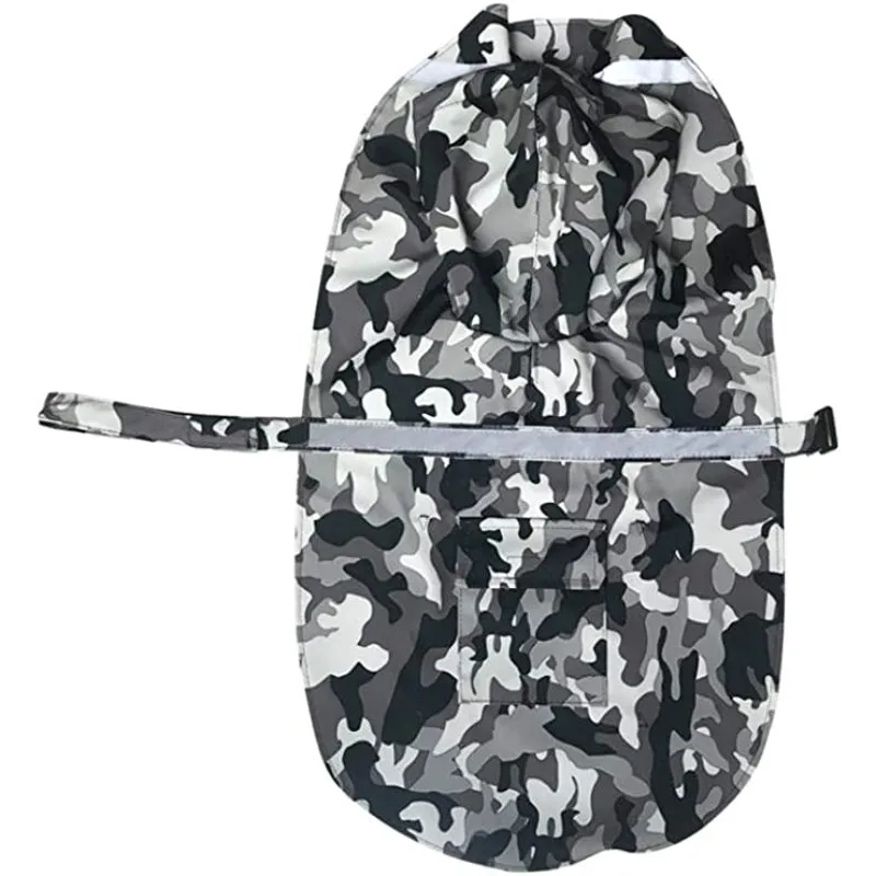 Large Dog Raincoat Adjustable Pet Water Proof Clothes Lightweight Rain Jacket Poncho Hoodies With Strip Reflective