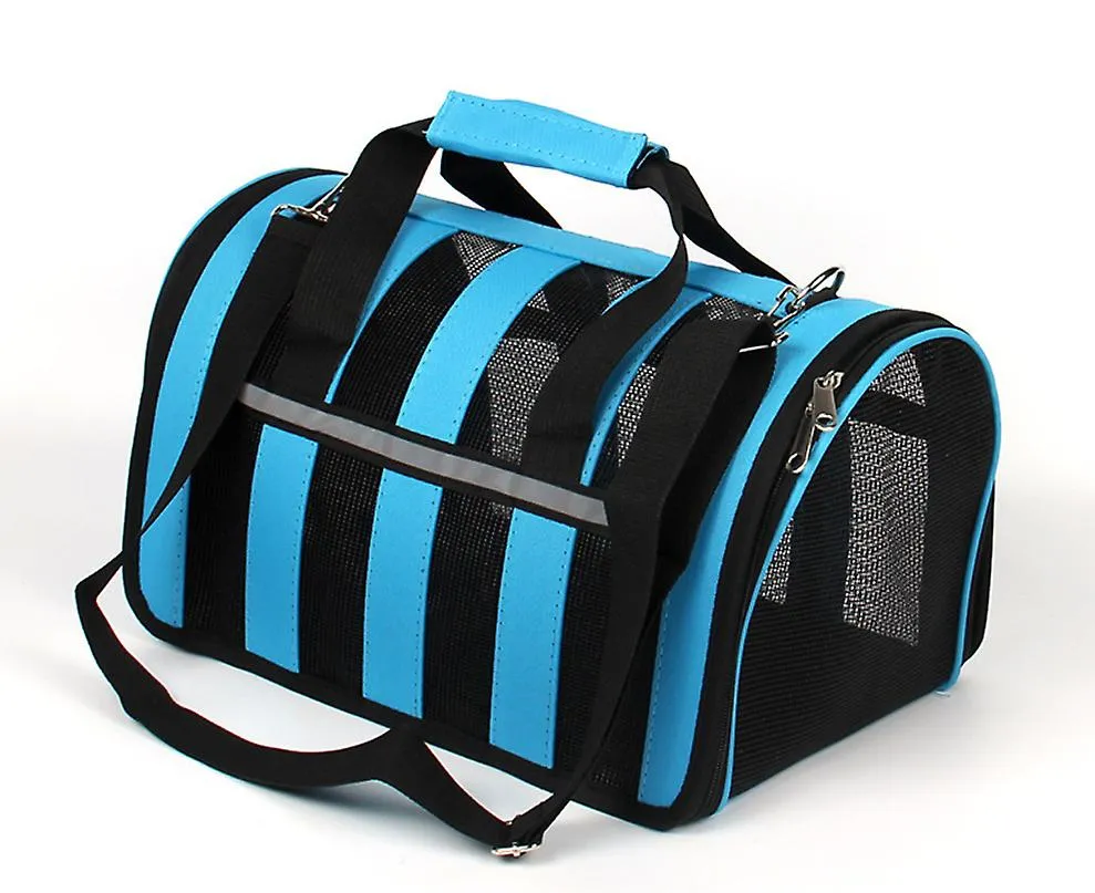 M 43*26*24cm blue Portable pet outdoor mesh breathable backpack AZ15205