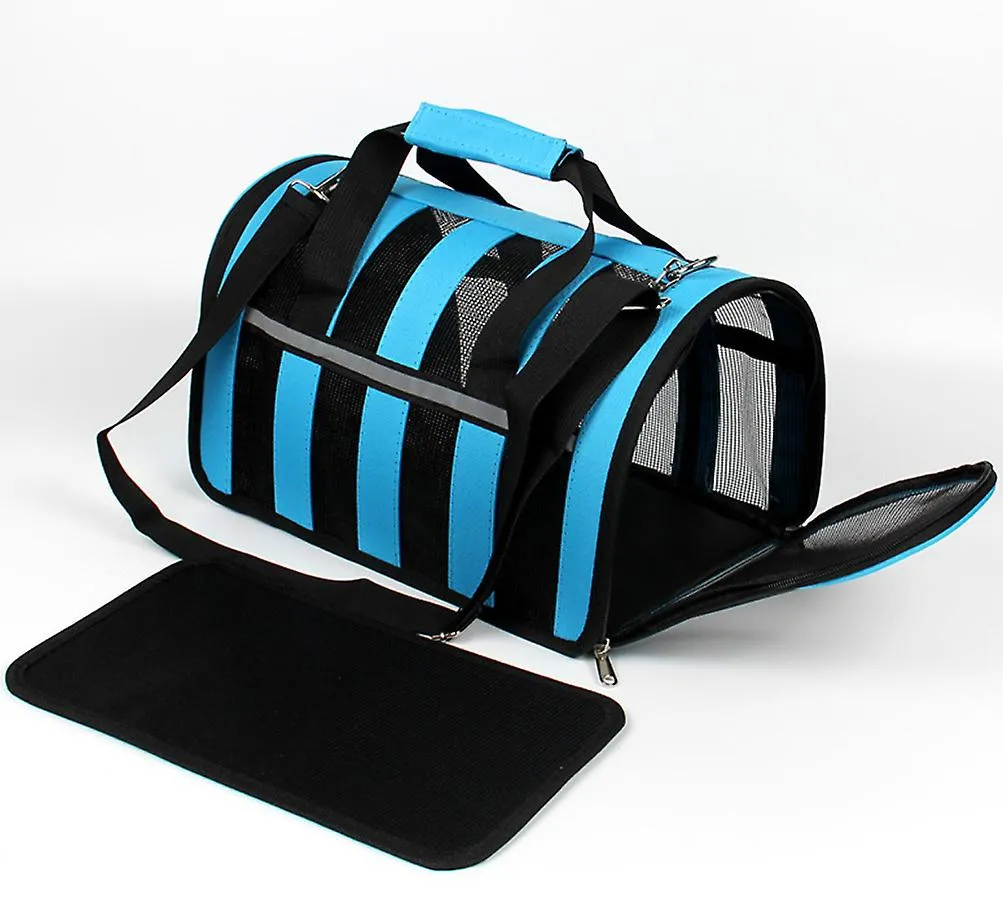 M 43*26*24cm blue Portable pet outdoor mesh breathable backpack AZ15205