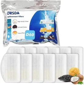 ORSDA Cat Water Fountain Filters, Carbon and Resin Filters ONLY for 100oz/3L Automatic Pet Fountain Dog Water Dispenser, 3 Triple Filtration System12 Pcs