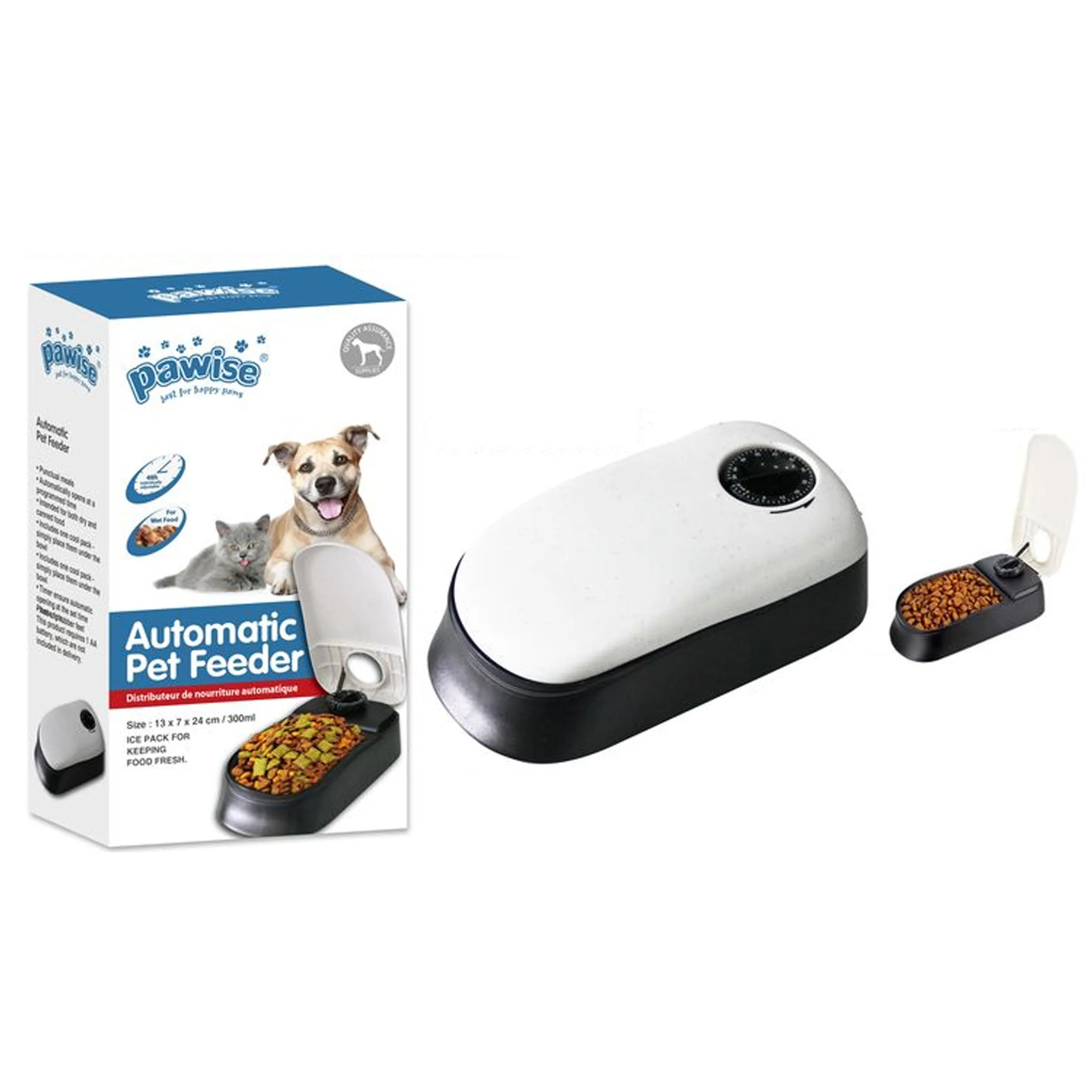 Pet Automatic Water Food Dispenser 2 in 1 Timer Drinking Feeder Bottle Dog Cat