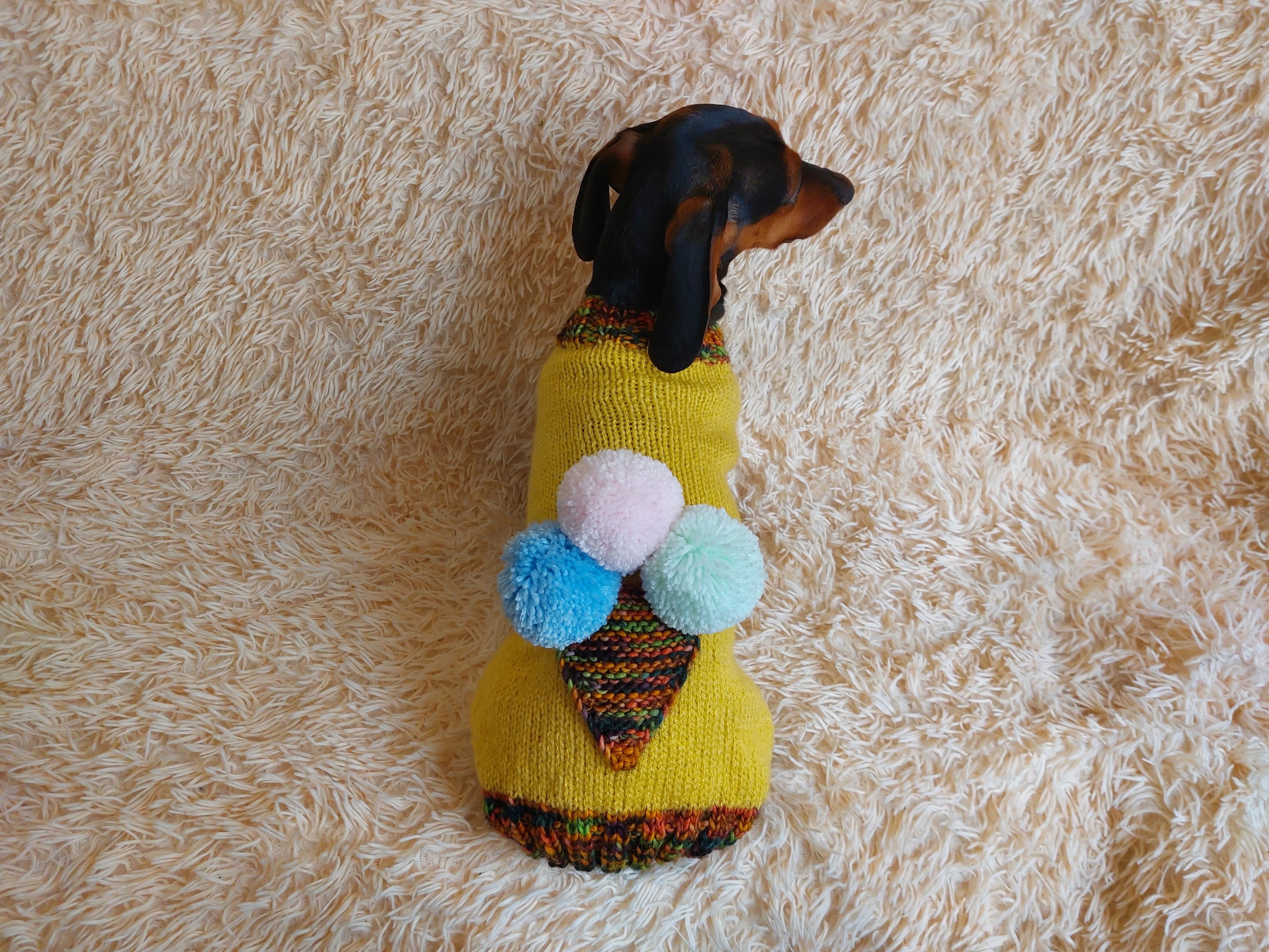 Pet clothing ice cream jumper, ice cream sweater for dogs