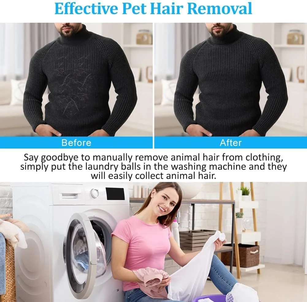 Pet Hair Remover Reusable Lint Balls for Washing Machines Effective Cat and Dog Hair Remover for Laundry Removes Lint and Pet Fur from Clothing