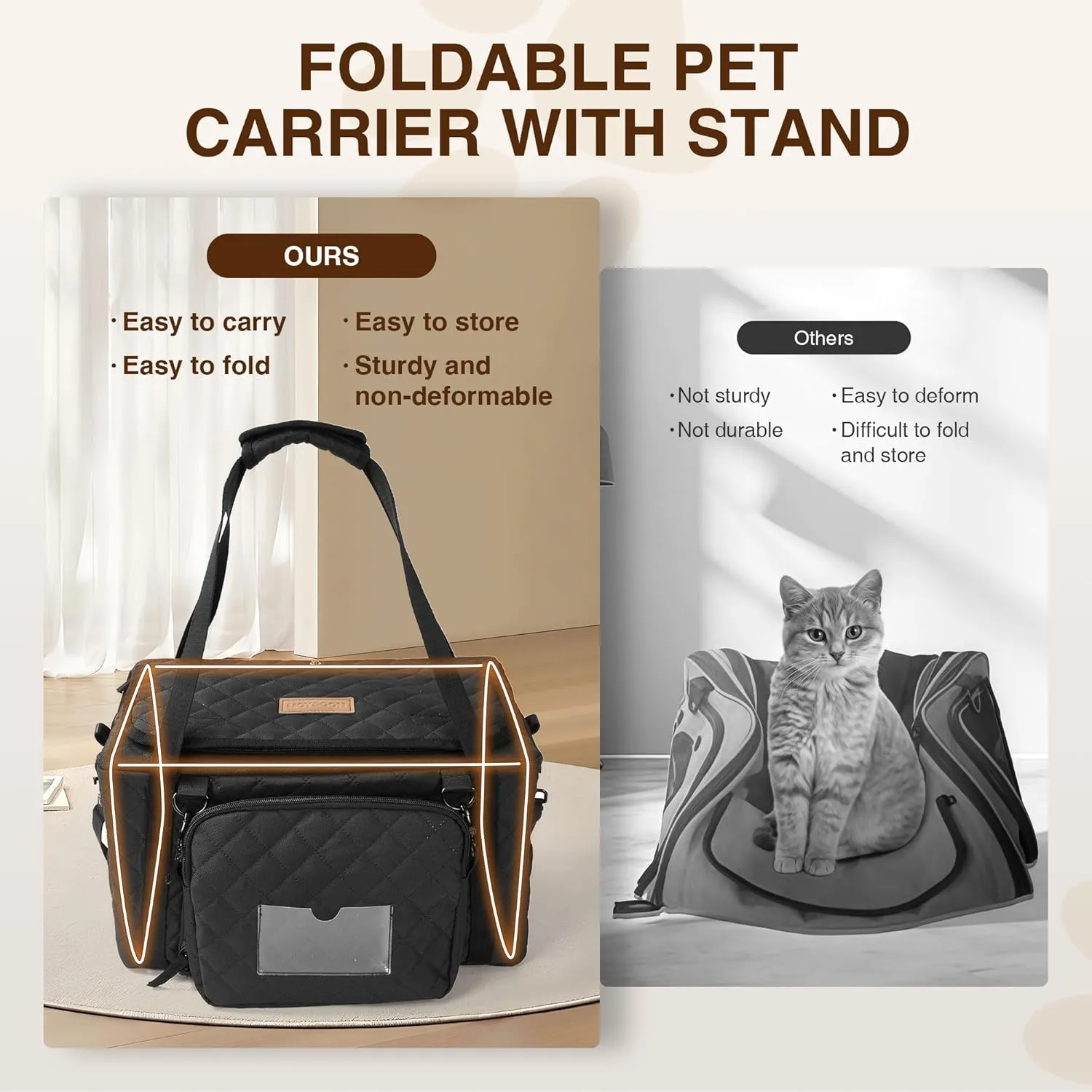 PETUX Collapsible Pet Carrier Airline Approved, 16"x10"x9.5" Soft Cat Carrier for Small Cats Up to 12 Lbs - Top Open Portable Cat Travel Carriers with Anti-Scratch Mesh, Storage Pocket  Leash (Grey)