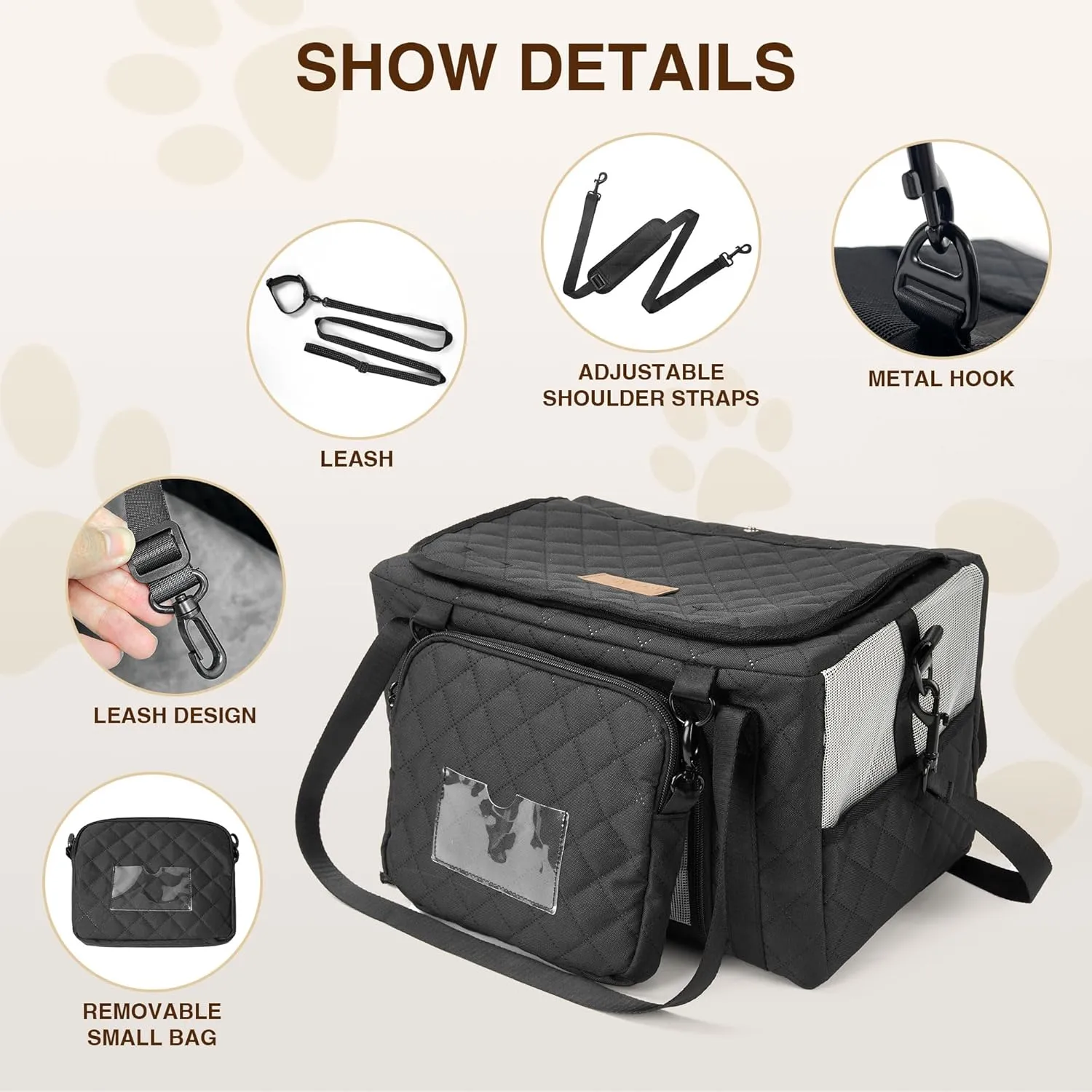 PETUX Collapsible Pet Carrier Airline Approved, 16"x10"x9.5" Soft Cat Carrier for Small Cats Up to 12 Lbs - Top Open Portable Cat Travel Carriers with Anti-Scratch Mesh, Storage Pocket  Leash (Grey)