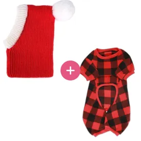 Plaid Snuggle PJ's   Beanie Combo