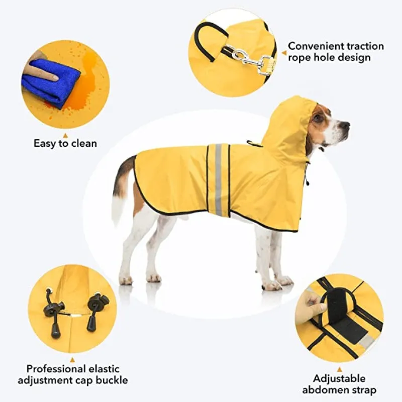 Rain Coat For Small Dogs Waterproof Adjustable Pet Raincoat Jacket