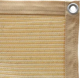 Shatex 90% Shade Fabric 6' x 10' Sun Shade Cloth with Grommets for Pergola Cover Canopy, Wheat, 12 Bungee Balls
