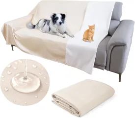 SILLY LEGACY Thin Reversible Waterproof Protective Cover or Liner for Bed or Couch, for Dogs and Cats, Babies; Incontinence, Dirt, Drool (82 x 96 inches)