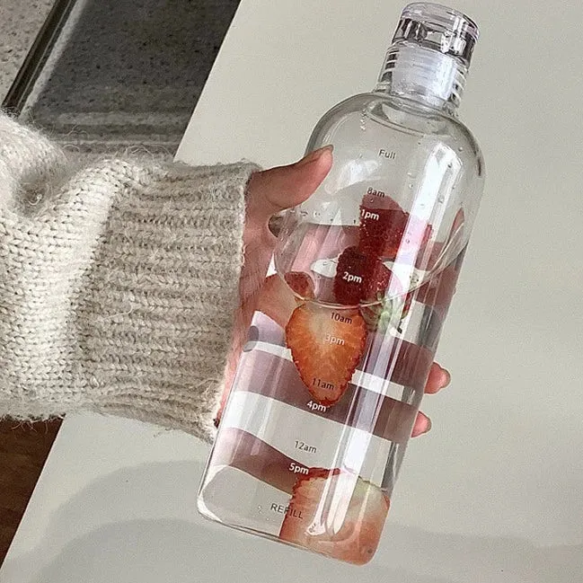 Simple & Portable Time Scale Glass Mug - Perfect for Office and School