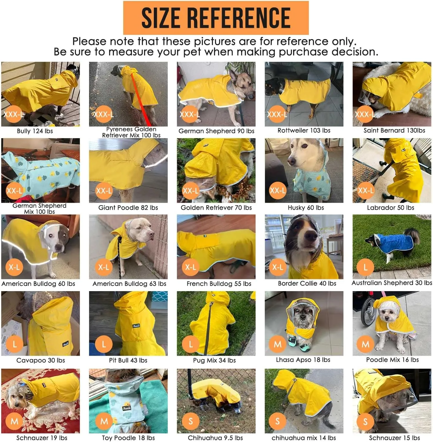 SlowTon Dog Raincoat, Adjustable Dog Rain Jacket Clear Hooded Double Layer, Waterproof Poncho with Reflective Strip Straps and Storage Pocket for Small Medium Large Dogs Puppies(DK XS)