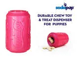 Sodapup Puppy Can Toy Durable Rubber Chew Toy & Treat Dispenser For Teething Pups