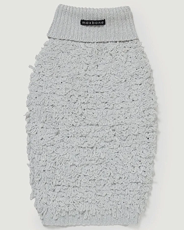 Starlet Metallic Silver Curly Knit Jumper