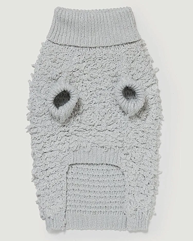 Starlet Metallic Silver Curly Knit Jumper