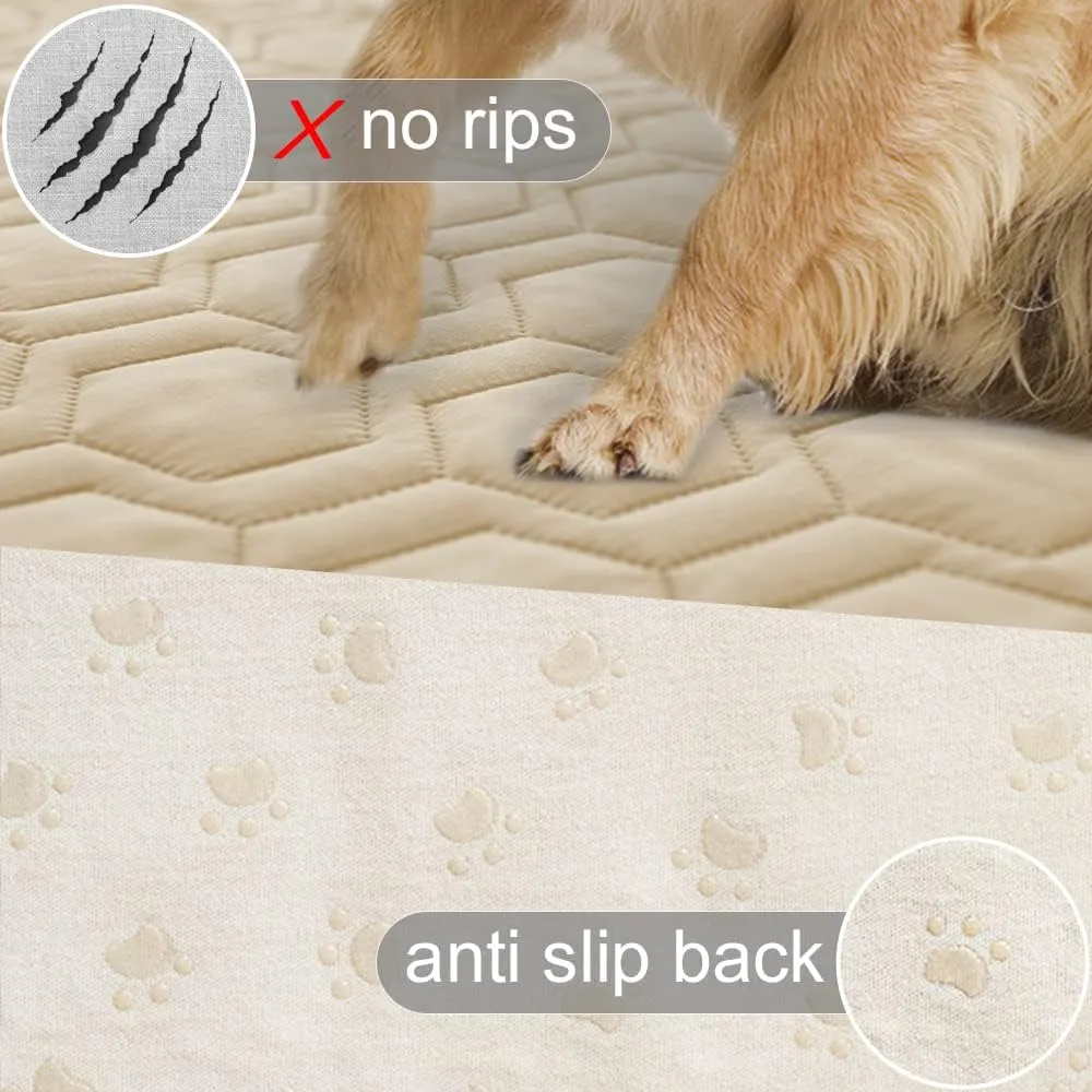Waterproof and Non-Slip Dog Bed Cover and Pet Blanket Sofa Pet Bed Mat car Incontinence Mattress Protectors Furniture Couch Cover for Most Cats Dogs, Pets40x50-Beige