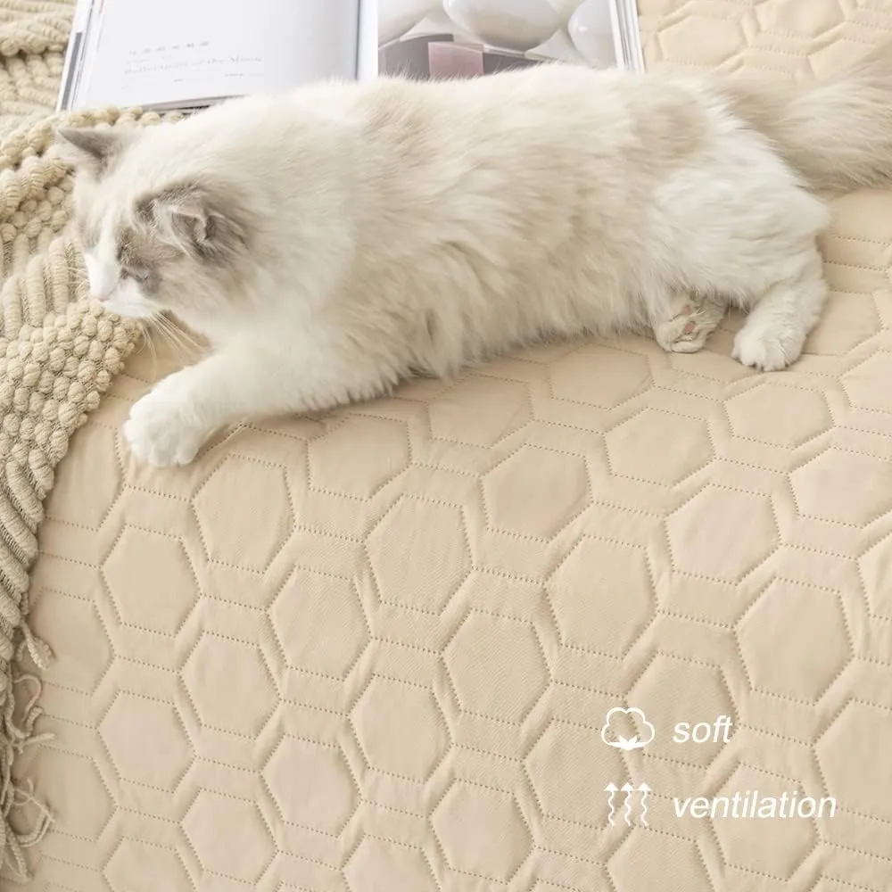 Waterproof and Non-Slip Dog Bed Cover and Pet Blanket Sofa Pet Bed Mat car Incontinence Mattress Protectors Furniture Couch Cover for Most Cats Dogs, Pets40x50-Beige