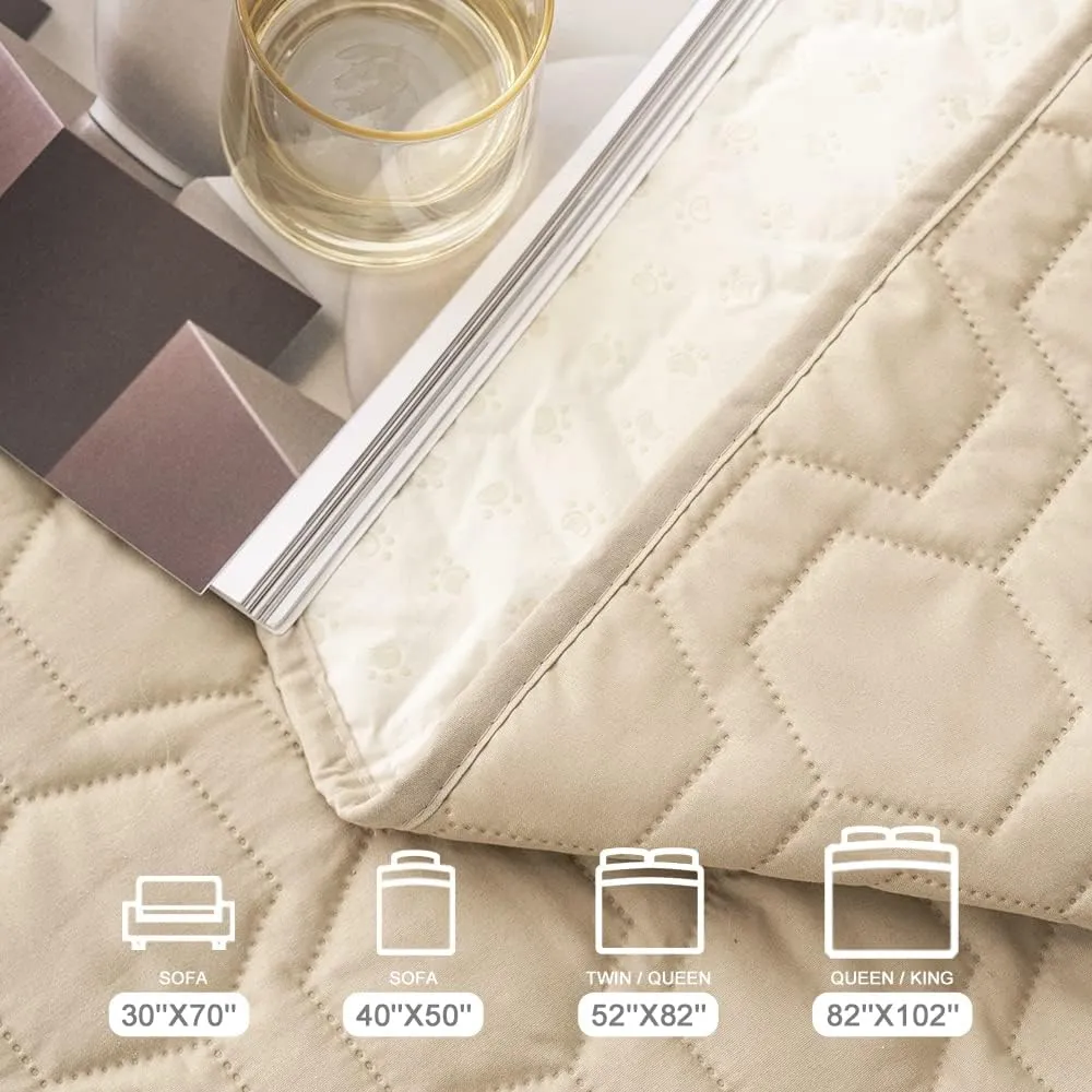 Waterproof and Non-Slip Dog Bed Cover and Pet Blanket Sofa Pet Bed Mat car Incontinence Mattress Protectors Furniture Couch Cover for Most Cats Dogs, Pets40x50-Beige