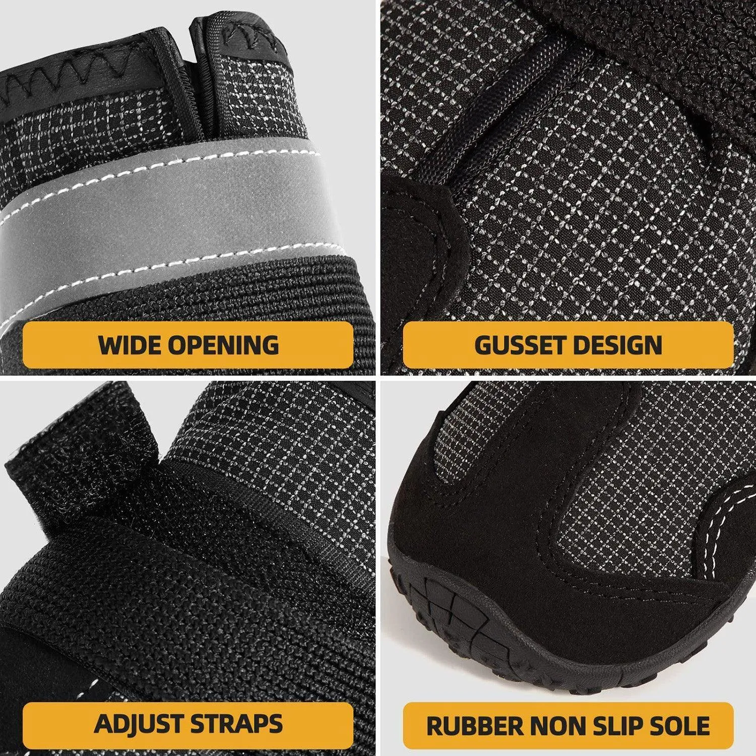 Waterproof Dog Boots Paw Protector Anti Slip Sole - 4PCS