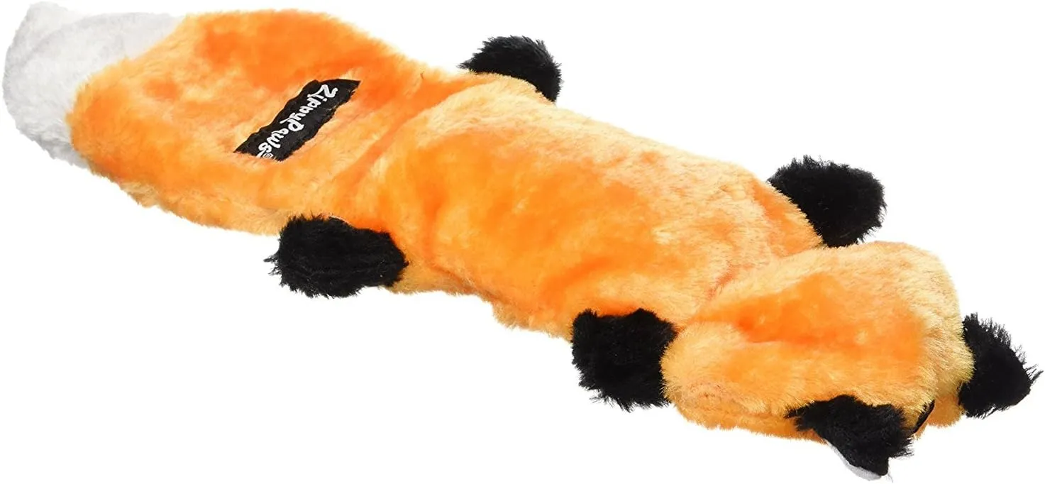 ZippyPaws Zingy Fox - Dog Toys no Stuffing, Squeaky Plush Dog Toy for Small & Medium Dogs, Interactive Puppy & Dog Chew Toys Without Stuffing for Boredom
